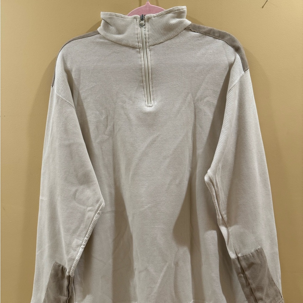 Beige Pullover with Brown Details